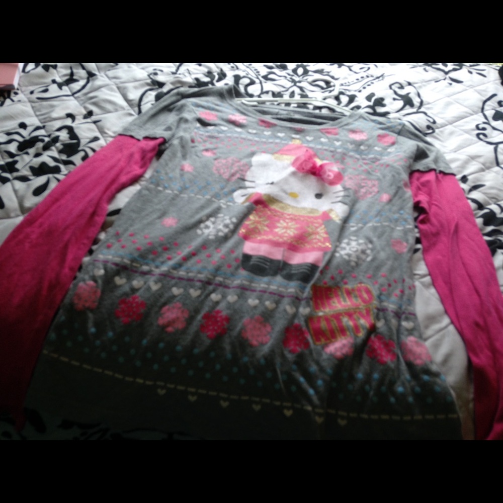 Girls grey hello kitty long sleeve shirt